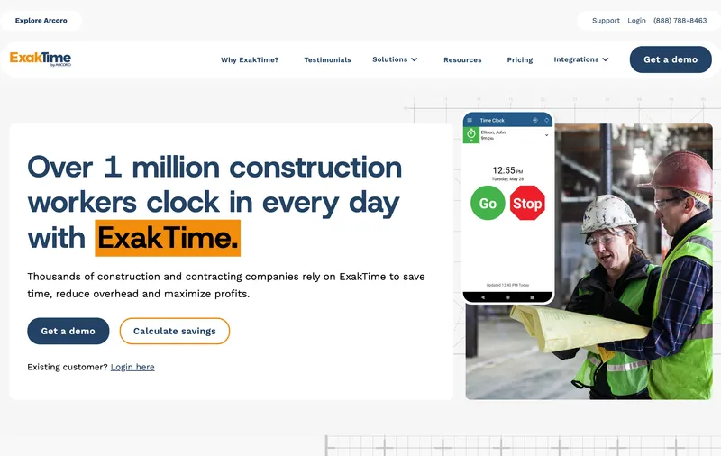 ExakTime time tracking software for construction contractors