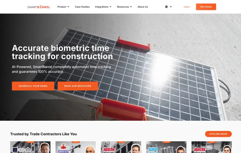 SmartBarrel time tracking software for construction contractors