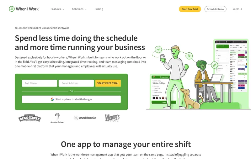 When I Work scheduling and time clock homepage